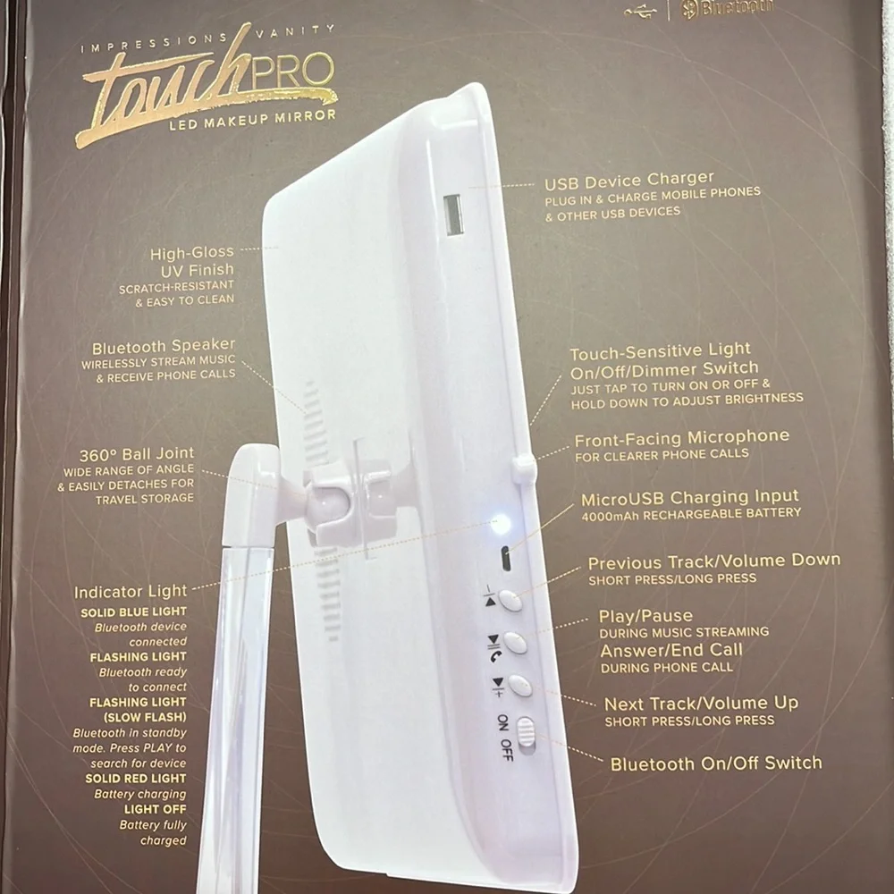 LED PORTABLE VANITY MIRROR